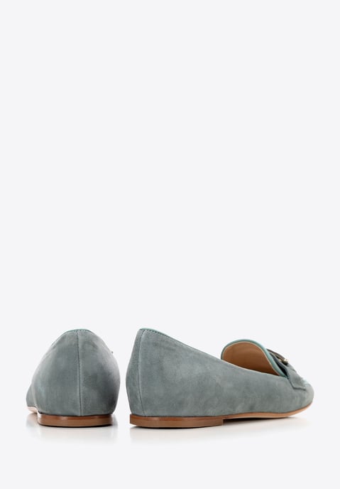 Mocasines planos de piel para mujer Wittchen en piel natural azul - Image 4