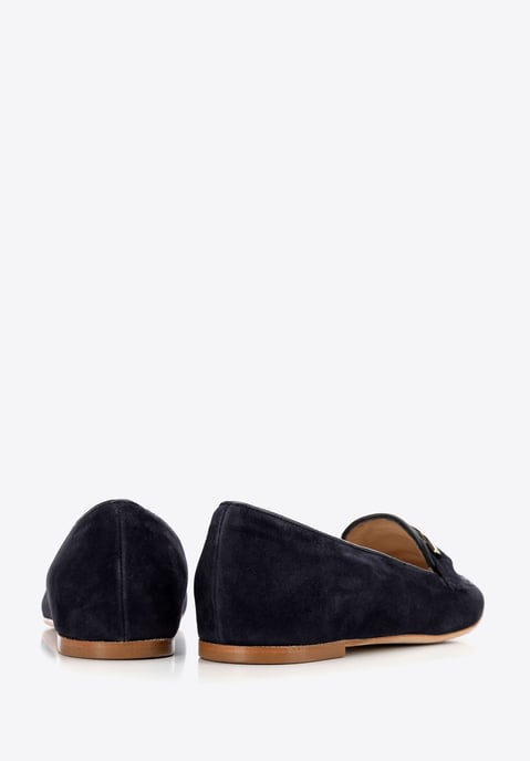 Mocasines planos de piel para mujer Wittchen en color azul marino y piel natural - Image 5