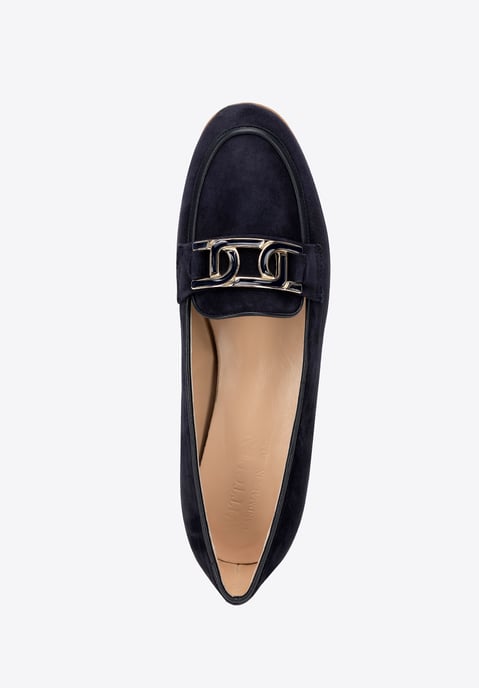 Mocasines planos de piel para mujer Wittchen en color azul marino y piel natural - Image 6
