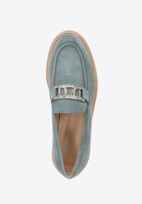 Mocasines de mujer Wittchen de piel auténtica con hebilla, color azul - Image 5