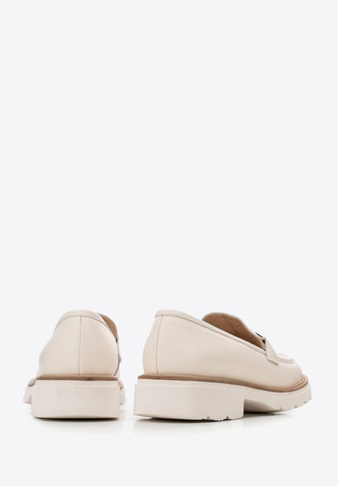 Mocasines de piel auténtica para mujer Wittchen con hebilla, color crema - Image 4