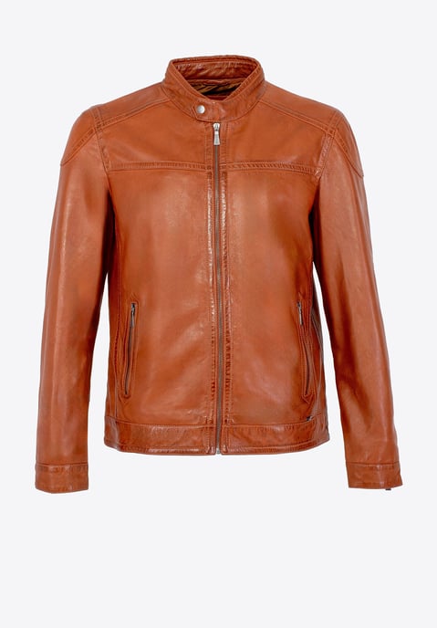 Chaqueta de piel de oveja Wittchen para hombre, de cuero genuino marrón - Image 6