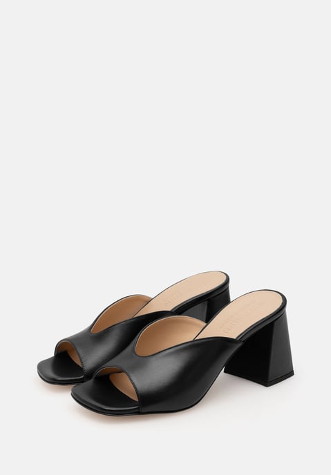 Mules Wittchen de piel auténtica para mujer con tacón, color negro - Image 4