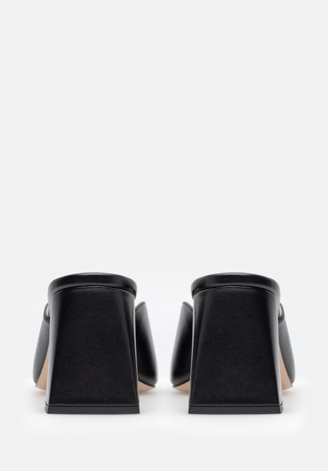 Mules Wittchen de piel auténtica para mujer con tacón, color negro - Image 5