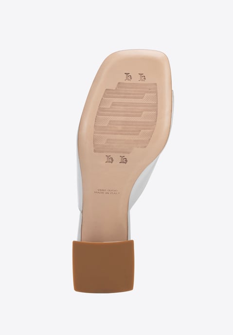 Mules de mujer Wittchen de piel auténtica con tacón, color blanco - Image 6