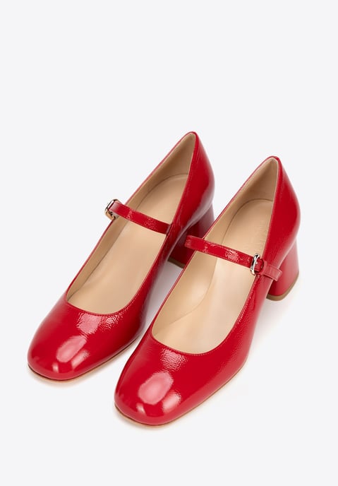 Zapatos de salón de piel roja con correa para mujer de Wittchen - Image 2