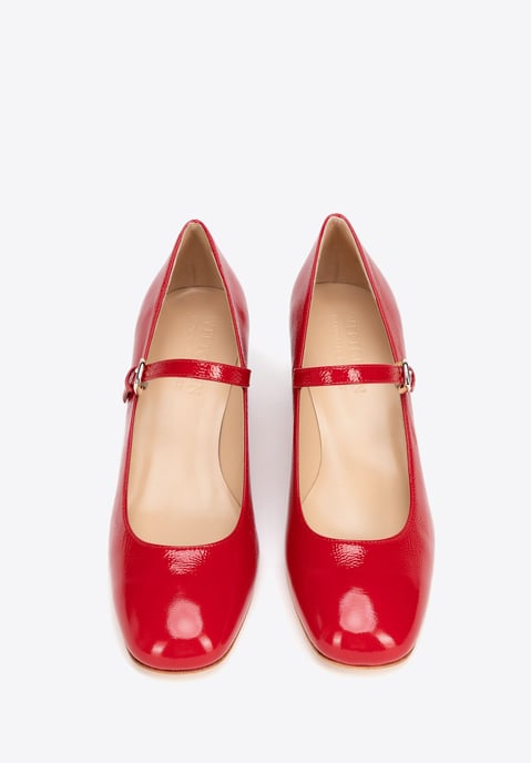 Zapatos de salón de piel roja con correa para mujer de Wittchen - Image 3