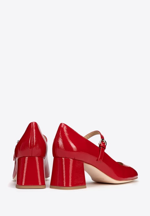 Zapatos de salón de piel roja con correa para mujer de Wittchen - Image 4