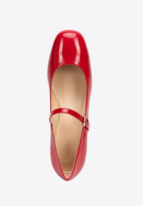 Zapatos de salón de piel roja con correa para mujer de Wittchen - Image 5