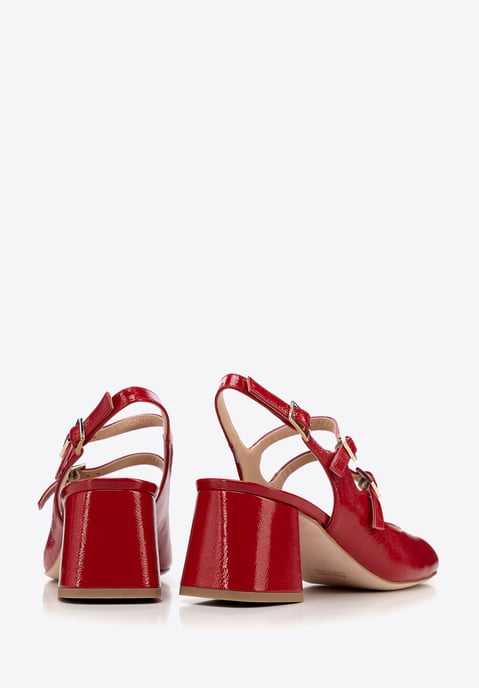 Zapatos de salón de piel roja con tiras para mujer de Wittchen - Image 3