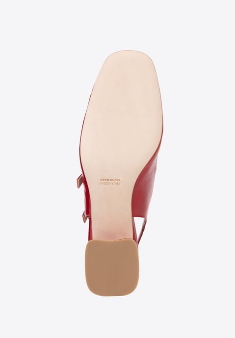 Zapatos de salón de piel roja con tiras para mujer de Wittchen - Image 5