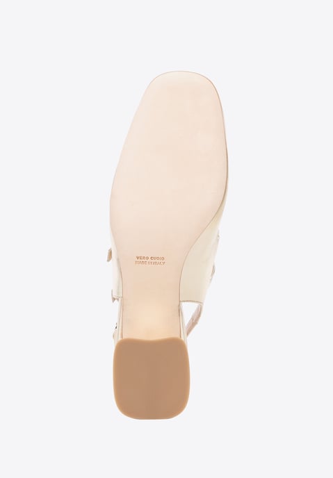 Zapatos de tacón de piel para mujer Wittchen con tiras en piel auténtica dorada - Image 6