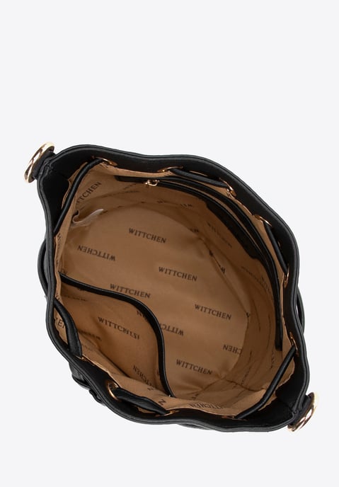 Bolso de mujer Wittchen con cordones, negro, piel ecológica - Image 4