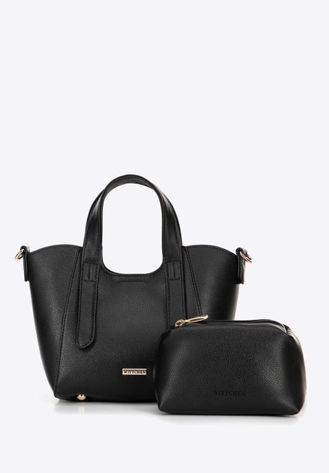 Estuche mini de piel sintética negra para mujer de Wittchen con bolsa extraíble - Image 3