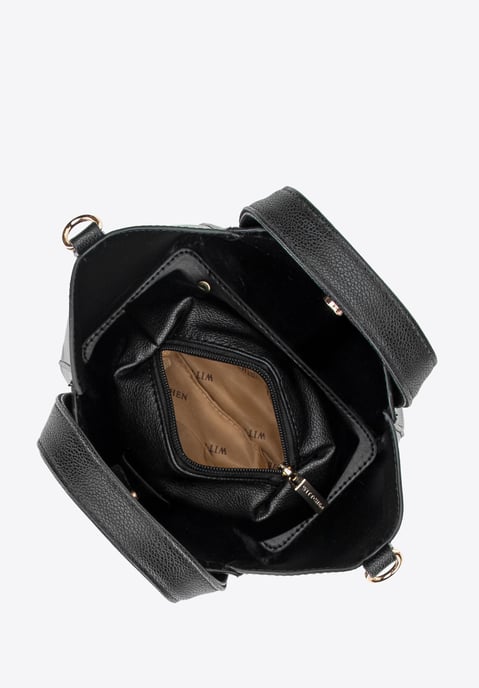 Estuche mini de piel sintética negra para mujer de Wittchen con bolsa extraíble - Image 4