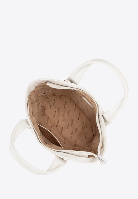 Maleta de mujer Wittchen de piel ecológica, color blanco crema - Image 3