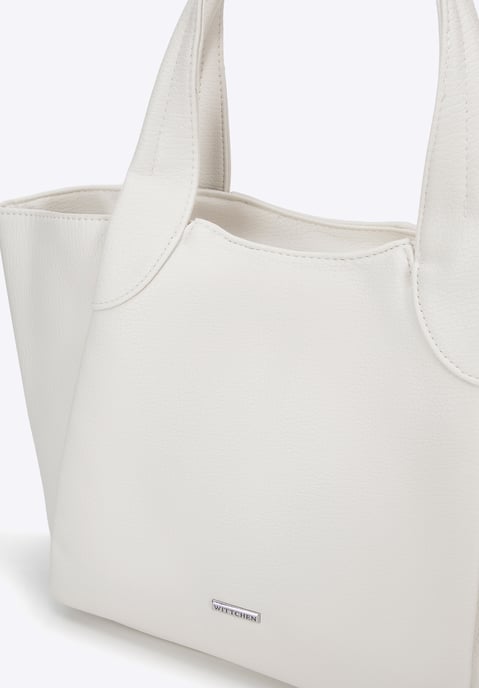 Maleta de mujer Wittchen de piel ecológica, color blanco crema - Image 4