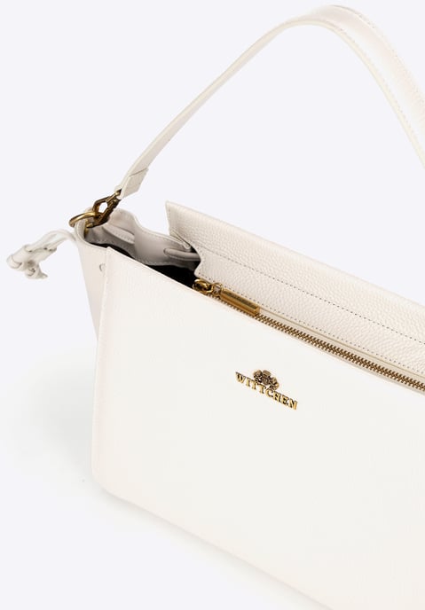 Estuche de piel para mujer Wittchen con correas, color crema - Image 5