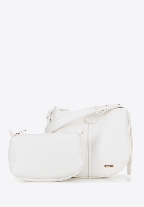 Bolso de hombro para mujer Wittchen de piel sintética, color blanco, ecopiel. - Image 2