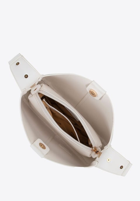 Bolso de hombro para mujer Wittchen de piel sintética, color blanco, ecopiel. - Image 6