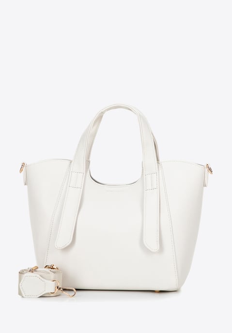 Maleta de mujer Wittchen con bolsa extraíble, color blanco roto, piel ecológica - Image 4