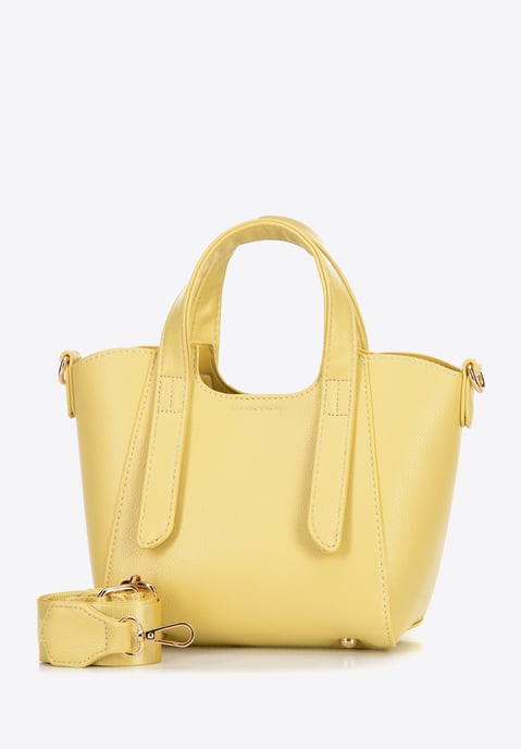 Estuche mini de piel sintética amarilla para mujer de Wittchen con bolsa - Image 3