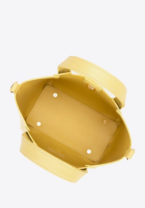 Estuche mini de piel sintética amarilla para mujer de Wittchen con bolsa - Image 4