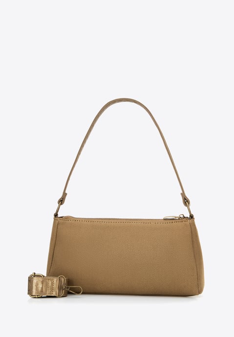 Bolso de hombro para mujer Wittchen con bolsillos color caqui algodón caqui - Image 2