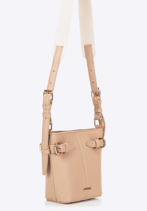 Bolso tote pequeño de piel sintética para mujer Wittchen, beige - Image 3