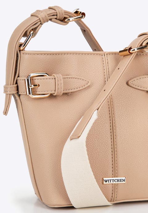 Bolso tote pequeño de piel sintética para mujer Wittchen, beige - Image 5