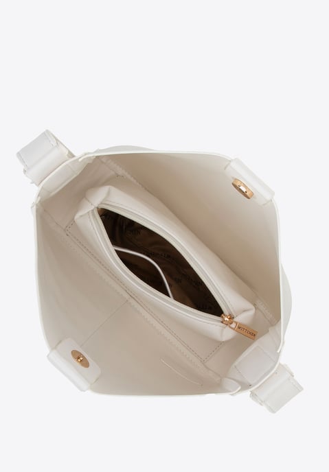 Bolso de mano para mujer Wittchen, piel sintética, color crema - Image 4