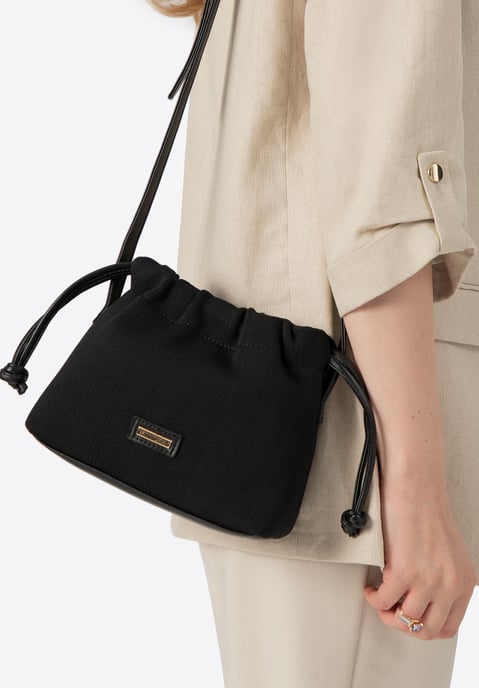 Bolso pequeño con cordón de poliéster negro para mujer de Wittchen - Image 2