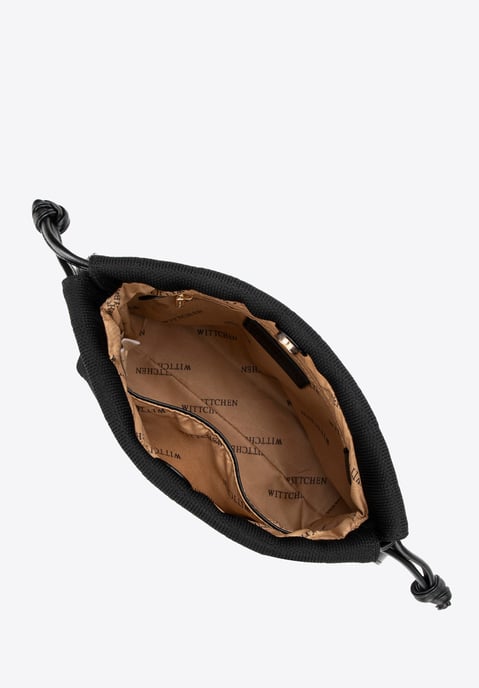 Bolso pequeño con cordón de poliéster negro para mujer de Wittchen - Image 5