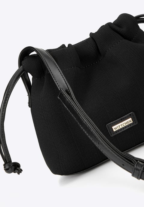 Bolso pequeño con cordón de poliéster negro para mujer de Wittchen - Image 6