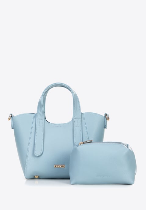 Mini maleta de mujer Wittchen con bolsa extraíble, azul, piel sintética - Image 3