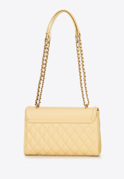 Bolso bandolera para mujer Wittchen de piel natural con acolchado amarillo piel - Image 3