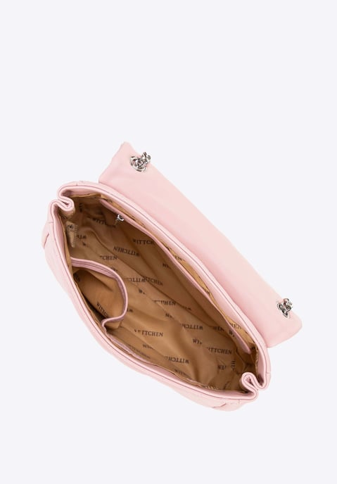 Bolso bandolera Wittchen para mujer en piel sintética con costuras, rosa - Image 4