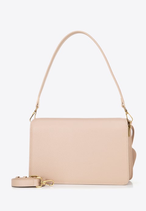 Bolso bandolera de piel para mujer Wittchen con borla, beige - Image 4