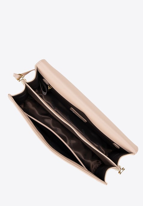 Bolso bandolera de piel para mujer Wittchen con borla, beige - Image 5