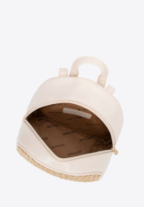 Mochila de mujer Wittchen con tejido, color crema y beige, piel ecológica - Image 3