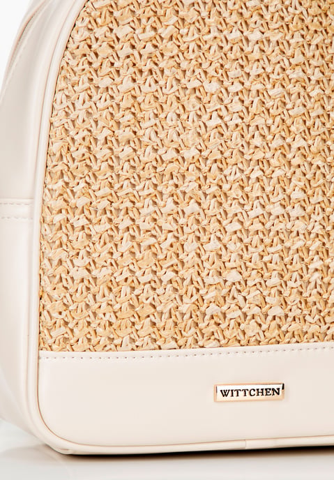 Mochila de mujer Wittchen con tejido, color crema y beige, piel ecológica - Image 4