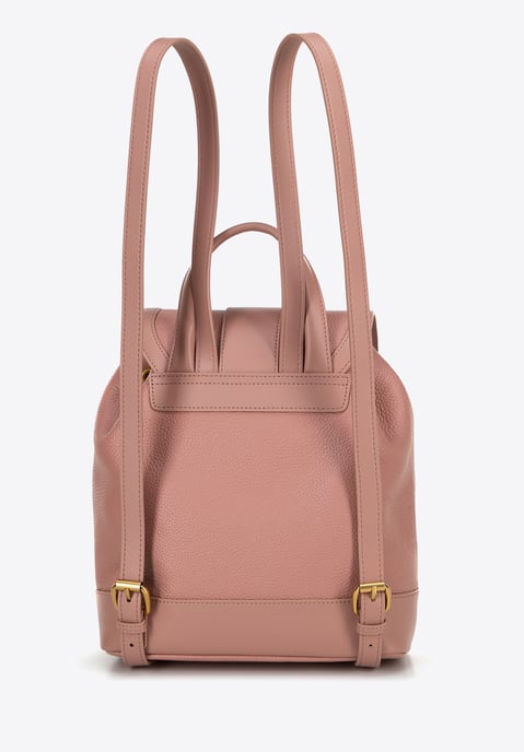 Mochila de cuero Wittchen para mujer con cordones, rosa, piel natural - Image 2