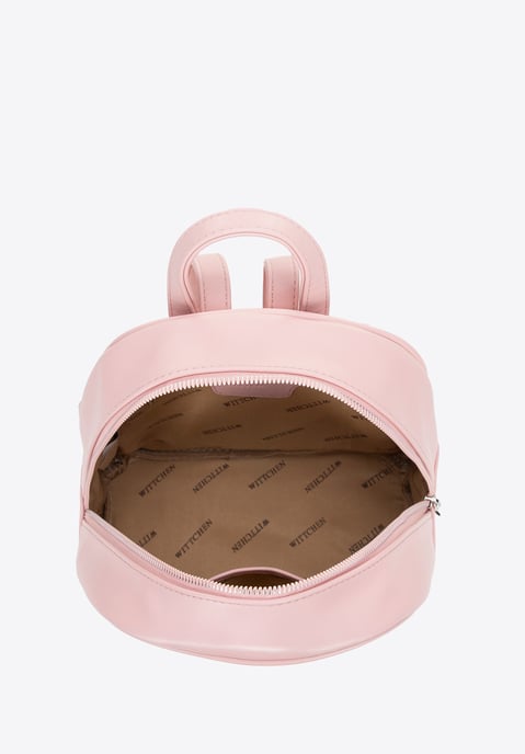 Mochila para mujer Wittchen de piel sintética con costuras en rosa. Ecopiel - Image 3