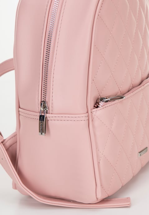 Mochila para mujer Wittchen de piel sintética con costuras en rosa. Ecopiel - Image 4