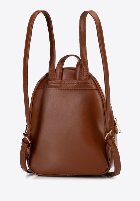 Mochila de mujer Wittchen con tejido, marrón y beige, piel ecológica - Image 2