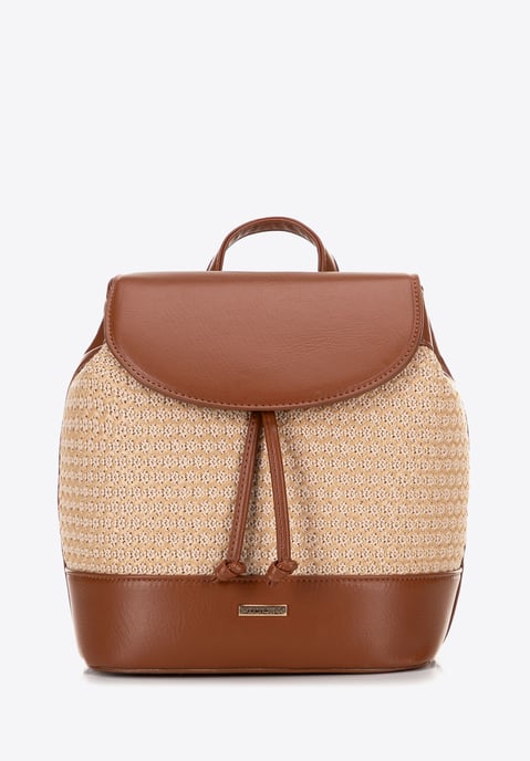 Mochila tejida para mujer Wittchen marrón y beige Poliuretano marrón y beige - Image 1