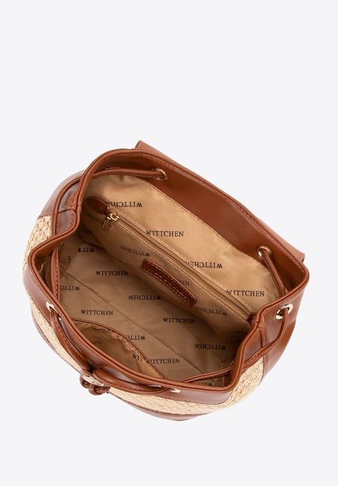 Mochila tejida para mujer Wittchen marrón y beige Poliuretano marrón y beige - Image 3