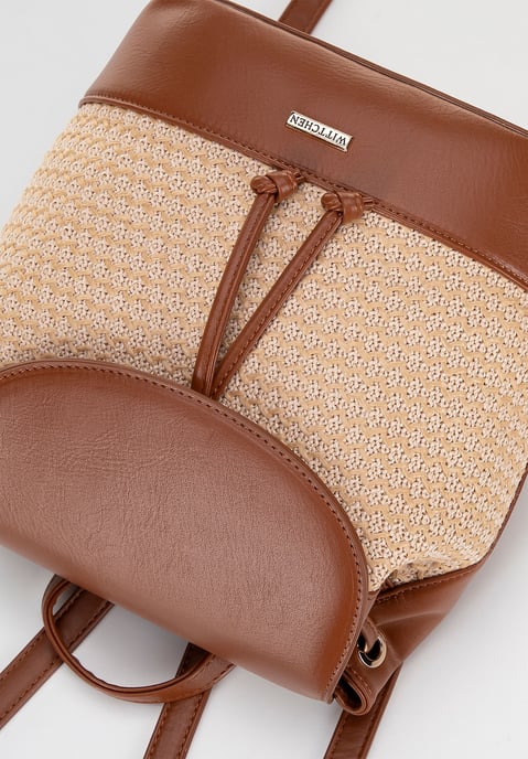 Mochila tejida para mujer Wittchen marrón y beige Poliuretano marrón y beige - Image 4