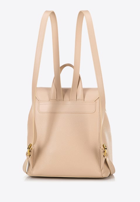 Mochila de piel para mujer Wittchen con solapa rectangular, beige - Image 2