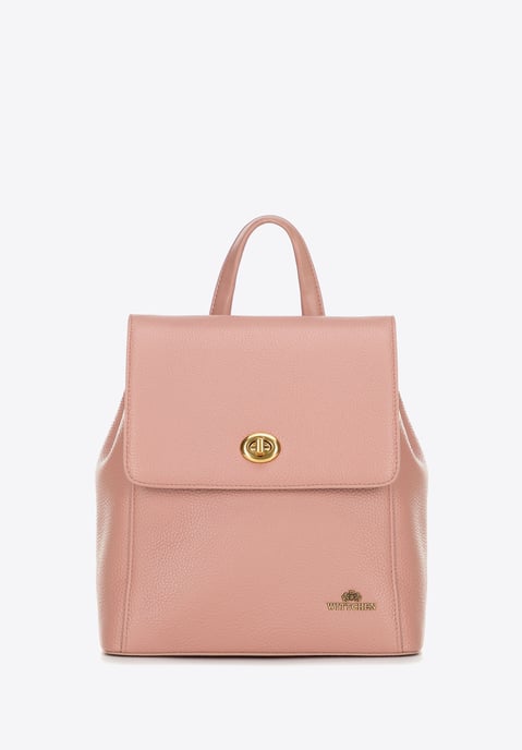 Mochila de piel para mujer Wittchen con solapa rectangular en piel natural rosa - Image 2